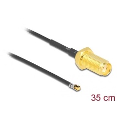 Delock SMA -> MHF 4L F/M antenna kábel 0.35m fekete 1.37