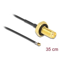 Delock SMA -> MHF 4L F/M antenna kábel 0.35m fekete 1.37