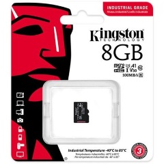 Kingston 8GB Industrial UHS-1 Class10 U3 V30 A1 vízálló microSDHC memóriakártya Single Pack