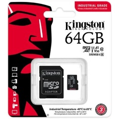 Kingston 64GB Industrial UHS-1 Class10 U3 V30 A1 vízálló microSDHC memóriakártya