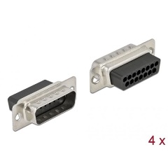 Delock D-Sub 15 tűs krimpelhető apa, fém 4 db.