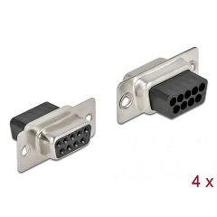 Delock D-Sub 9 tűs krimpelhető hüvely, fém 4 db.