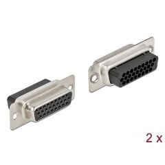 Delock D-Sub HD 26 tűs krimpelhető hüvely, fém 2 db.