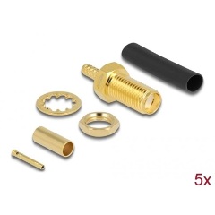 Delock SMA apa válaszfal RG-174 / RG-316 krimpeléséhez megfelelő süllyesztő csővel Delock SMA apa válaszfal RG-174 / RG-316 krimpeléséhez megfelelő süllyesztő csővel