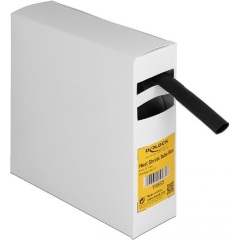 Delock Hűtő kiegészítő doboz öntapadó, 3:1 arányú összehúzódó belsővel, 5 m x 12,7 mm fekete