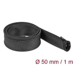 Delock Befont karmantyú zipzáras szorítóval 1 m x 50 mm-es fekete