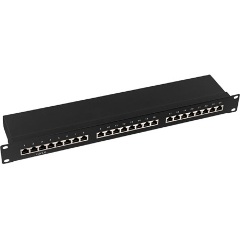 Logilink Cat.6 Patch Panel 24-Port 19" STP, black, EconLinie