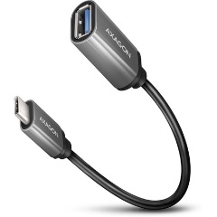 Axagon USB-C 3.2 Gen1 -> USB-A 3.2 Gen 1 M/F adapter 0.15m szürke