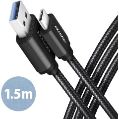 Axagon USB-C 3.2 Gen1 -> USB-A 3.2 Gen 1 M/M adatkábel 1.5m fekete