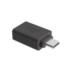 Logitech USB-C -> USB-A 2.0 M/F adapter fekete
