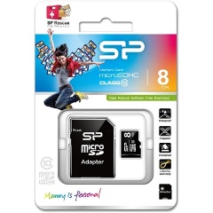 Silicon Power 8GB Class10 vízálló ütésálló microSDHC memóriakártya BOX fekete