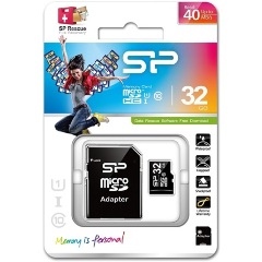 Silicon Power 32GB (+adapter) Class 10 vízálló ütésálló microSDHC memóriakártya BOX fekete