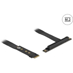 Delock M.2 M -> PCIe x16 Power 4pin Male adapter 0.2m fekete