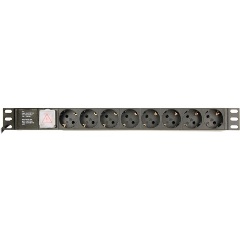 Gembird EG-PDU-014 1U 8db villásdugó CEE 7/7 (EU) rack elosztó PDU 3m fekete