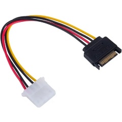 Akyga AK-CA-11 SATA Power 15pin -> Molex Power 4pin M/F adapter 0.15m