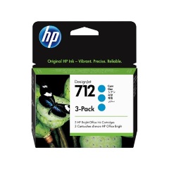 HP 712 3-Pack 29-ml Cyan DesignJet Ink Cartridge tintapatron ciánkék