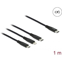 Delock USB-C -> Lightning USB-B 2.0 micro USB-C M/M töltőkábel 1m fekete