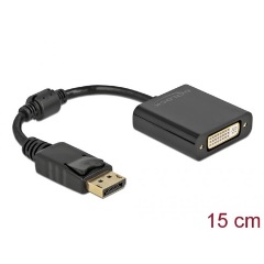 Delock Displayport -> DVI-I M/F adapter 0.15m fekete