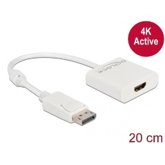 Delock DisplayPort 1.2 -> HDMI 1.4 M/F adapter 0.2m fehér