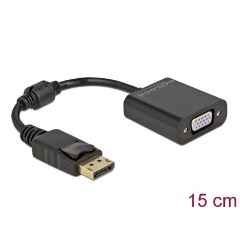 Delock DisplayPort 1.2 -> VGA M/F adapter 0.15m fekete