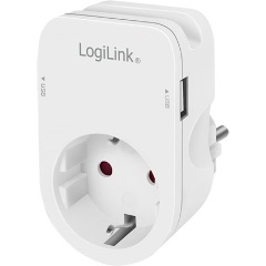 LogiLink PA0247 1db villásdugó CEE 7/3 (EU) konnektor aljzat fehér (telefontartóval)