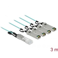 Delock QSFP+ -> 4db SFP+ M/M adatkábel 3m kék