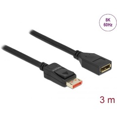 Delock DisplayPort 1.4 -> DisplayPort 1.4 M/F video kábel hosszabbító 3m fekete