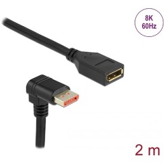 Delock DisplayPort 1.4 -> DisplayPort 1.4 M/F video kábel hosszabbító 2m fekete 90% le/egyenes