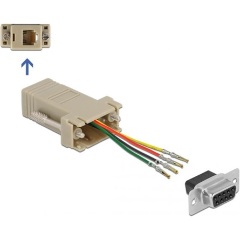 Delock D-Sub 9pin -> RJ11/RJ14 (6P4C) F/F adapter szürke