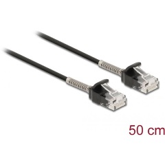 Delock RJ45 CAT6A UTP -> RJ45 CAT6A UTP M/M adatkábel 0.5m fekete