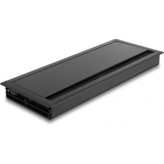 Delock Kábel tömítő/rendező asztalba szerelt változathoz kefével 300 x 120 x 28 mm méretű, fekete