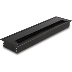 Delock Kábel tömítő/rendező asztalba szerelt változathoz kefével 300 x 80 x 28 mm méretű, fekete