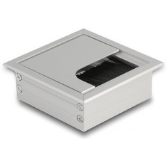 Delock Kábel tömítő/rendező asztalba szerelt változathoz kefével 80 x 80 x 28 mm méretű, ezüst