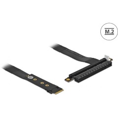 Delock M.2 M -> PCIe x16 M/F adapter 0.2m fekete