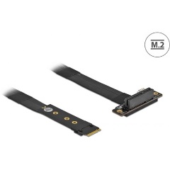 Delock M.2 M -> PCIe x4 M/F adapter 0.2m fekete 90°