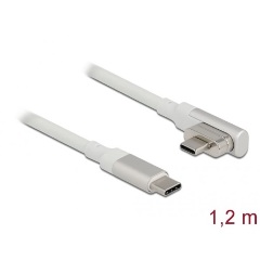 Delock 86703 USB-C / Thunderbolt -> USB-C M/M adatkábel 1.2m fehér egyees/90°