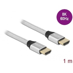 Delock certified HDMI 2.1 -> HDMI 2.1 M/M video kábel 1m ezüst