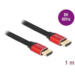 Delock certified HDMI 2.1 -> HDMI 2.1 M/M video kábel 1m piros