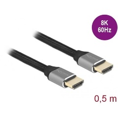 Delock certified HDMI 2.1 -> HDMI 2.1 M/M video kábel 0.5m szürke