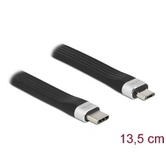 Delock 86793 USB-C -> USB-B 2.0 micro M/M adatkábel 0.13m fekete