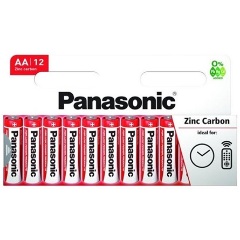 Panasonic Red Zink AA (R6) cink-szén elem 12db piros-fehér