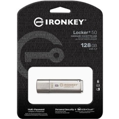 Kingston 128GB IronKey Locker 50+  XTS-AES Encrypted, USB 3.2 Gen1 pendrive