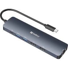 Sandberg 8K Display Dock USB-C dokkoló szürke