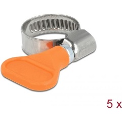 Delock Tömlőbilincs pillangó fogantyúval rozsdamentes acél 400 SS 12 - 20 mm 5 db. narancssárga