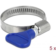 Delock Tömlőbilincs pillangó fogantyúval rozsdamentes acél 400 SS 25 - 40 mm 5 db. kék