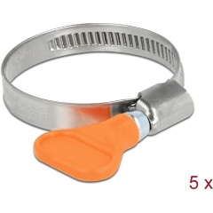 Delock Tömlőbilincs pillangó fogantyúval rozsdamentes acél 400 SS 30 - 45 mm 5 db. narancssárga