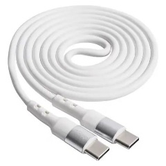 Akyga AK-USB-40 USB-C -> USB-C M/M adatkábel 1m fehér 60W