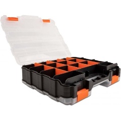 Delock Rendező doboz 34 egységgel, 320 x 270 x 80 mm méretben, narancs és fekete