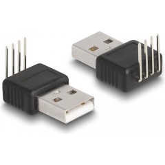 Delock USB-A 2.0 -> forrfül csatlakozó dugó fekete 90°