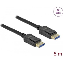 Delock Displayport 2.0 -> Displayport 2.0 M/M video kábel 5m fekete 40Gbps